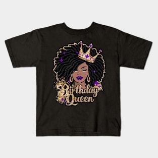 Birthday Queen African Melanin American Afro Kids T-Shirt